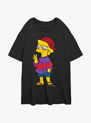 The Simpsons Cool Lisa Girls Oversized T-Shirt