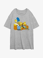 The Simpsons Family Couch Girls Oversized T-Shirt