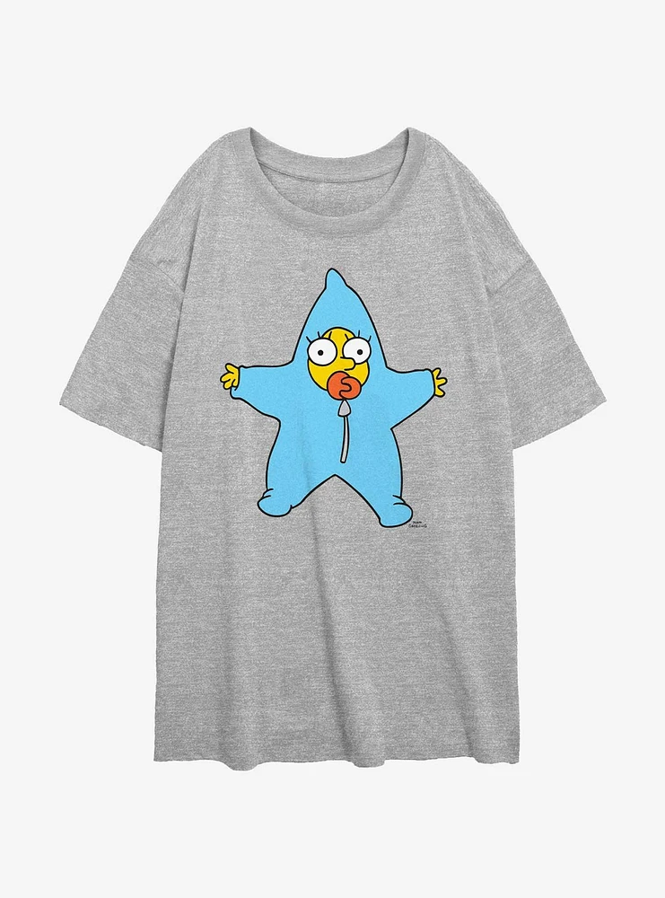 The Simpsons Maggie Snow Suit Girls Oversized T-Shirt