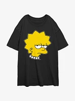 The Simpsons Unamused Lisa Girls Oversized T-Shirt