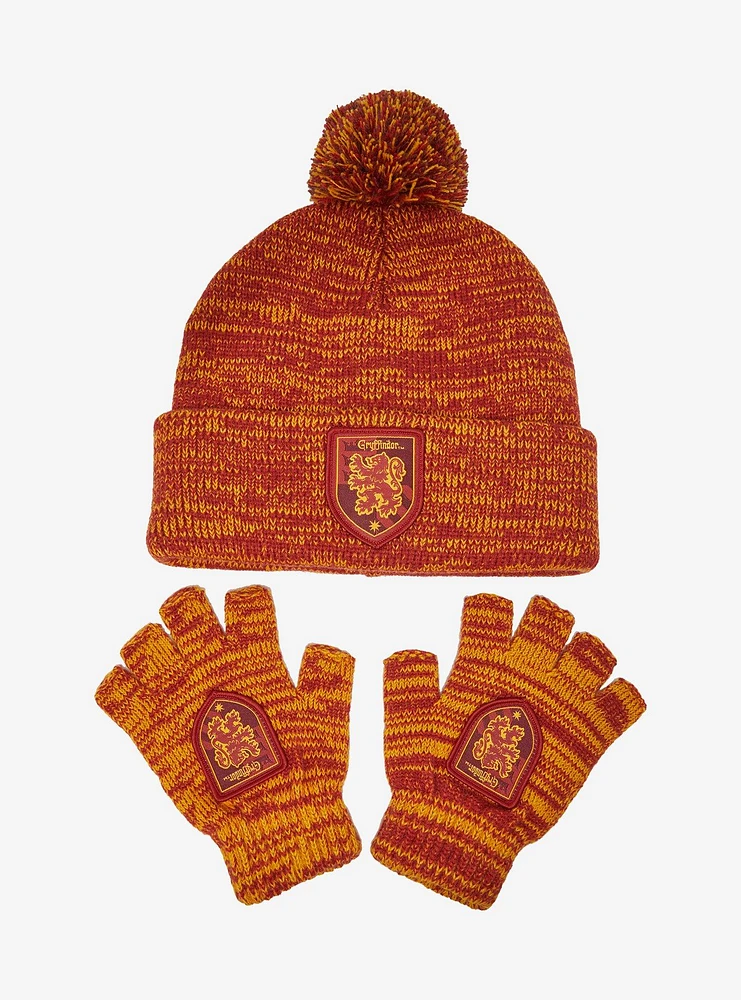 Harry Potter Gryffindor Marled Glove & Beanie Set