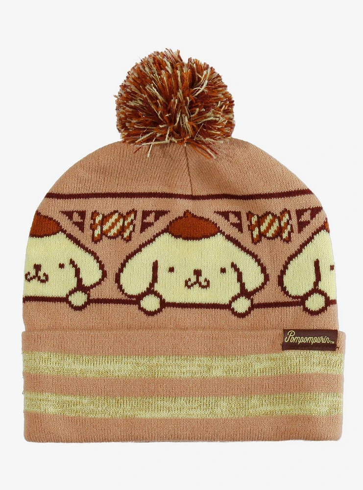 Pompompurin Stripe Pom Beanie