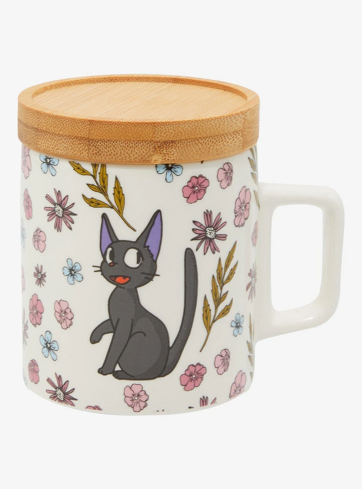 Studio Ghibli Kiki's Delivery Service Floral Jiji Mug with Coaster - BoxLunch Exclusive