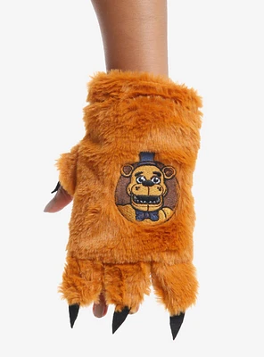 Five Nights At Freddy's Bear Paw Fuzzy Fingerless Gloves