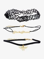 Dc Comics Wonder Woman Logo Elastic Tattoo And Cord Choker Set