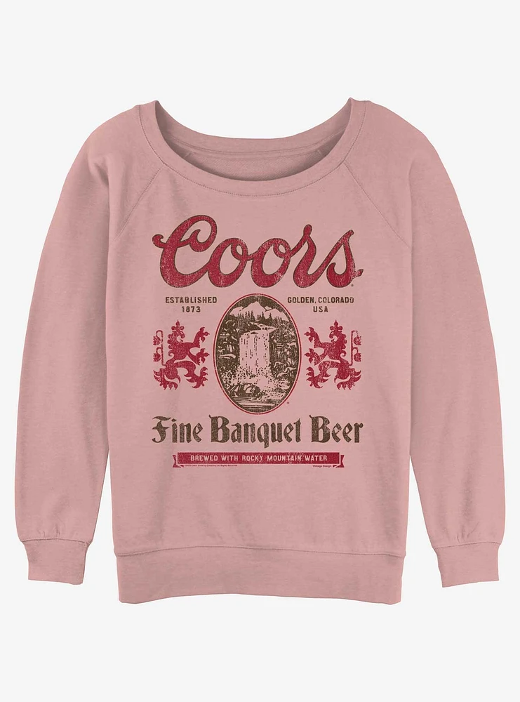 Coors Fine Banquet Beer Logo Womens Slouchy Sweatshirt