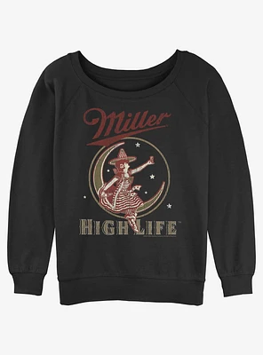 Miller High Life Moon Logo Womens Slouchy Sweatshirt