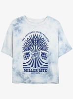 Miller Lite Hops and Wheat Tie Dye Crop Girls T-Shirt