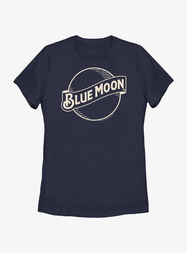 Blue Moon Outline Classic Logo Womens T-Shirt