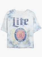 Miller Lite Pilsner Distress Logo Tie Dye Crop Girls T-Shirt