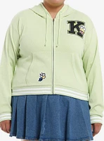 Keroppi Patches Girls Ribbed Hoodie Plus