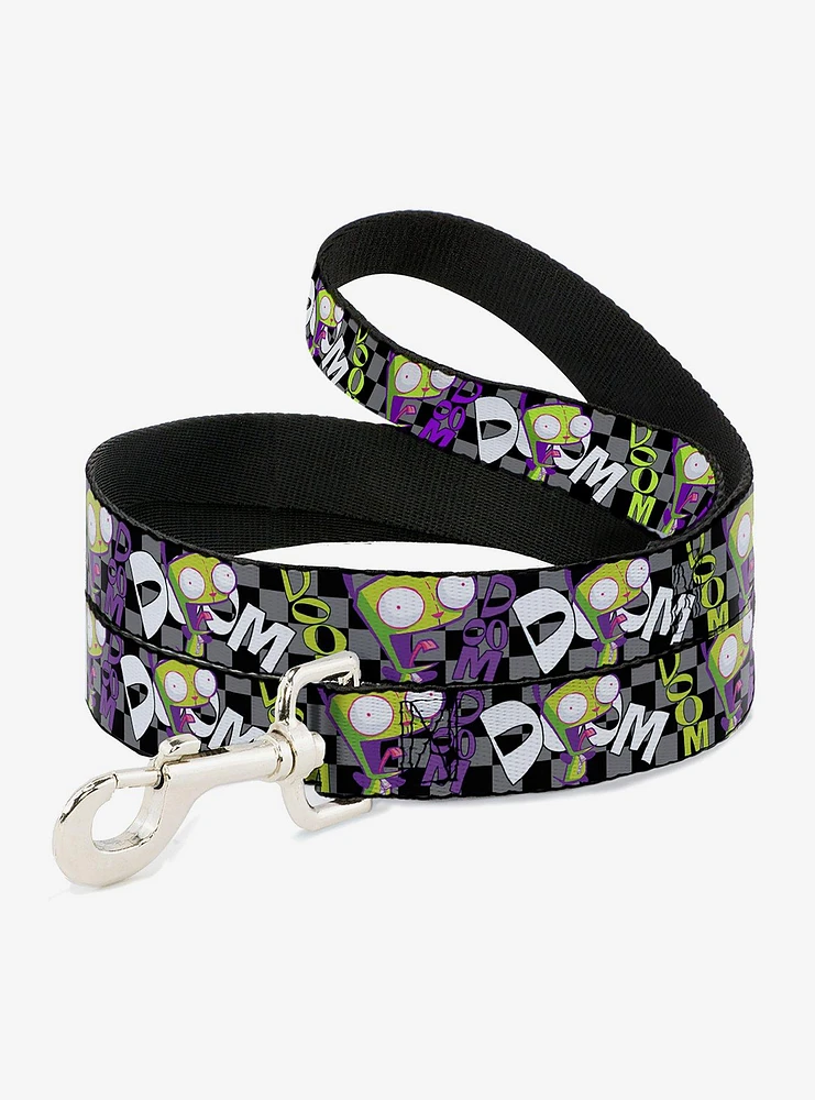 Invader Zim GIR Doom Pose Checker Dog Leash