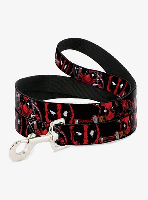 Marvel Deadpool Action Poses Splatter Logo Dog Leash