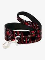 Marvel Deadpool Action Poses Splatter Logo Dog Leash