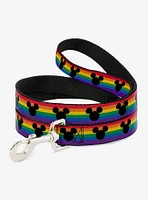 Disney Mickey Mouse Ears Icon Rainbow Pride Flag Dog Leash