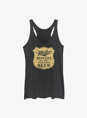 Miller Vintage Shield High Life Logo Womens Tank Top