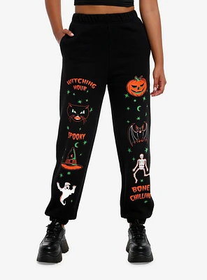 Social Collision Halloween Icons Girls Jogger Sweatpants