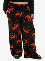 Black Pumpkin Girls Fuzzy Pajama Pants Plus