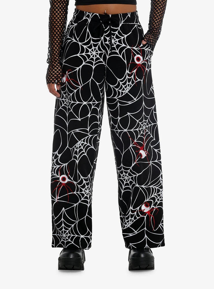 Spiderweb Monster Eye Sherpa Girls Lounge Pants