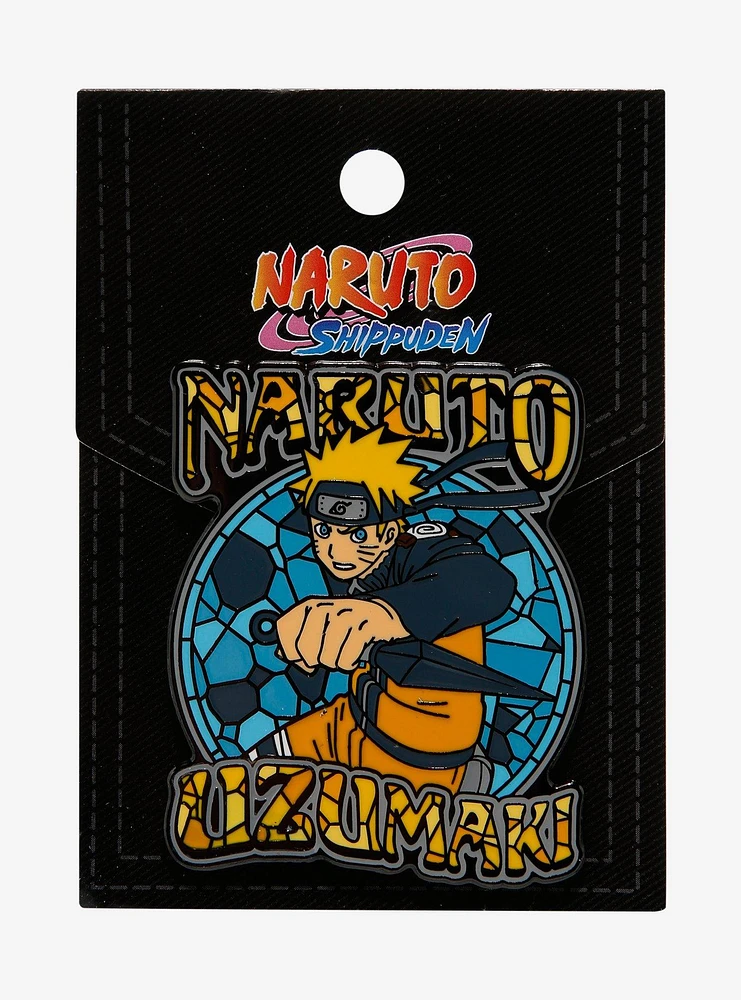 Naruto Shippuden Naruto Uzumaki Stained Glass Enamel Pin — BoxLunch Exclusive