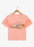 SpongeBob SquarePants Characters Floral Women's Cropped T-Shirt - BoxLunch Exclusive