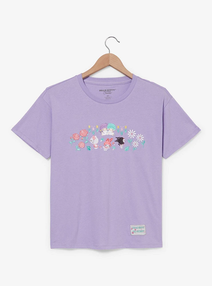 Sanrio Hello Kitty & Friends Floral Embroidered Women's T-Shirt - BoxLunch Exclusive