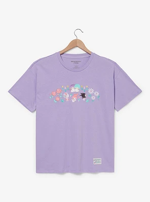 Sanrio Hello Kitty & Friends Floral Embroidered Women's Plus T-Shirt - BoxLunch Exclusive