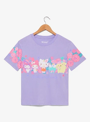 Sanrio Hello Kitty & Friends Floral Women's Cropped T-Shirt - BoxLunch Exclusive