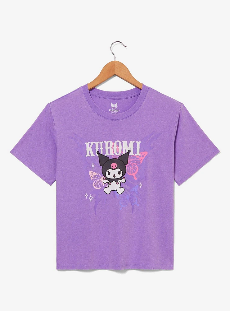 Sanrio Kuromi Butterfly Slightly Cropped T-Shirt - BoxLunch Exclusive