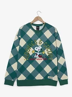 Peanuts Snoopy Cookies & Cocoa Plaid Crewneck - BoxLunch Exclusive