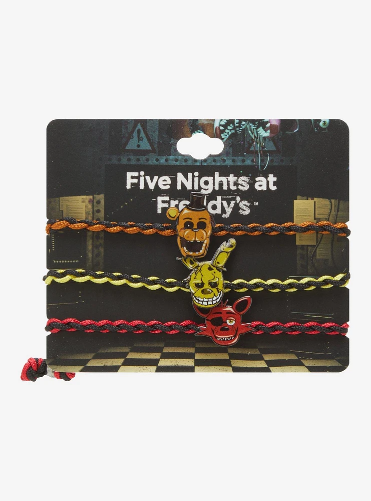 Five Nights At Freddy's Trio Animatronic Cord Bracelet Set