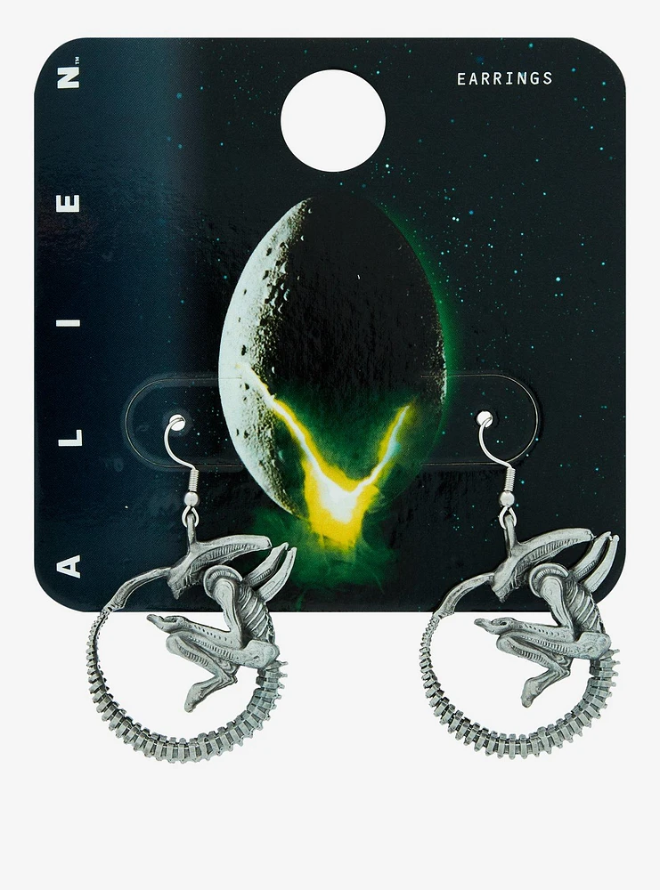 Alien Xenomorph Drop Earrings