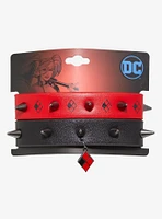 DC Comics Batman Harley Quinn Spike Faux Leather Bracelet Set