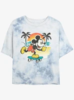 Disney Mickey Mouse Cali Sun Girls Tie-Dye Crop T-Shirt