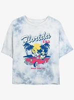 Disney Mickey Mouse Minnie Road Trip Womens Tie-Dye Crop T-Shirt