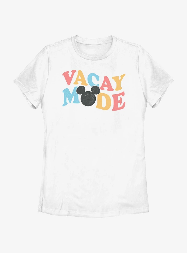 Disney Mickey Mouse Groovy Vacay Mode Womens T-Shirt