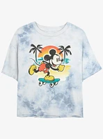 Disney Mickey Mouse Cali Sun Womens Tie-Dye Crop T-Shirt