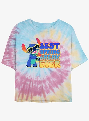 Disney Lilo & Stitch Best Spring Break Ever Womens Tie-Dye Crop T-Shirt