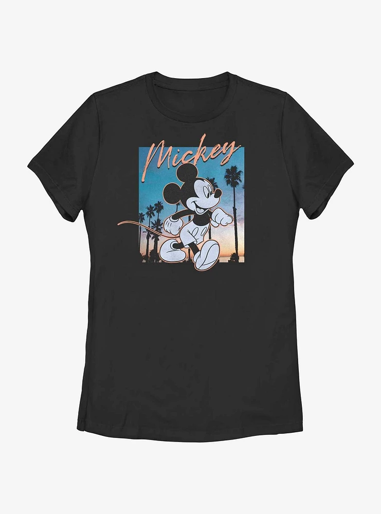 Disney Mickey Mouse Sunset Womens T-Shirt