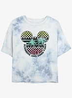 Disney Mickey Mouse Sunshine Good Vibes Womens Tie-Dye Crop T-Shirt