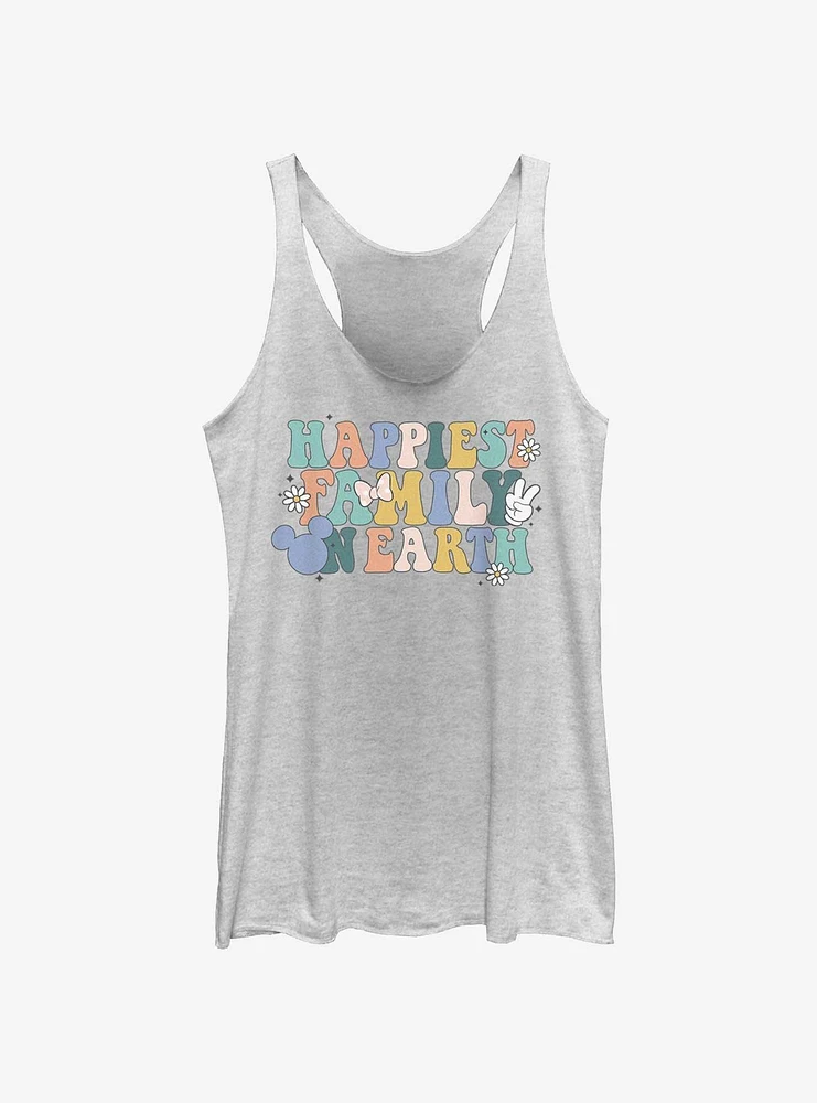 Disney Mickey Mouse Happiest Family On Earth Womens Tank Top