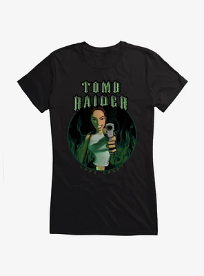 Tomb Raider Lara Croft Green Flames Girls T-Shirt