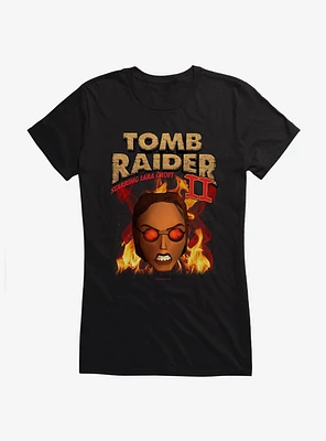 Tomb Raider II Lara Croft Flames Girls T-Shirt
