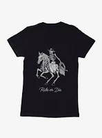 Ride Or Die Skeleton Cowboy Womens T-Shirt