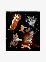 Cats Floating In Space Throw Blanket