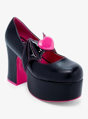 Monster High X YRU Draculaura Black & Pink Deelite Heels