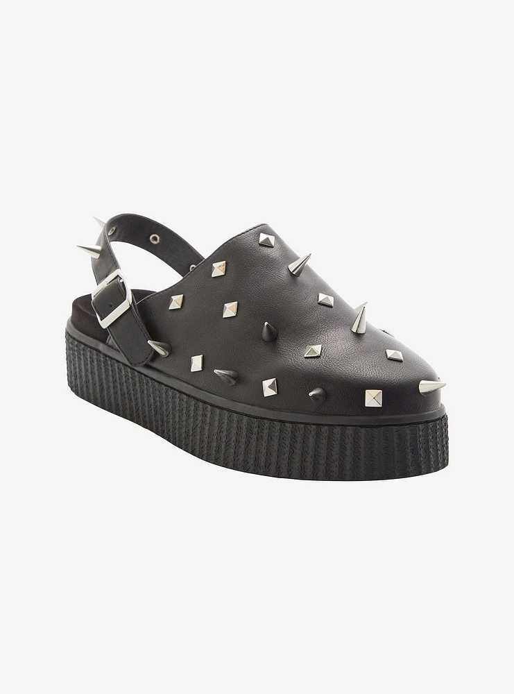 Strange Cvlt Black Grave Spike & Stud Sandals