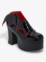 Strange Cvly Black Vampira Wing Heels