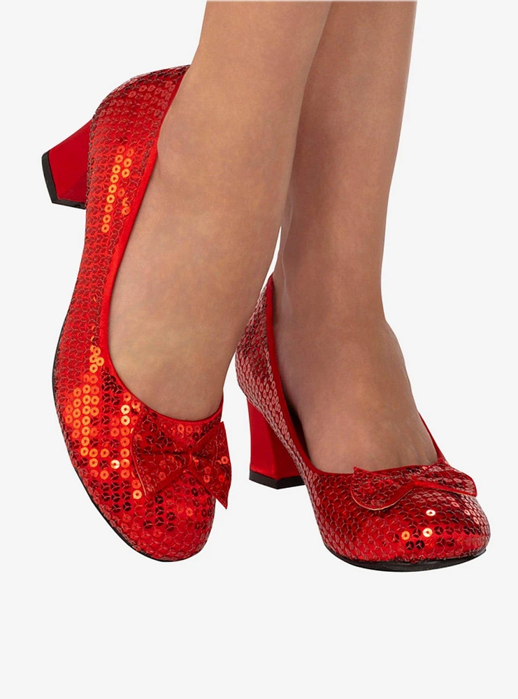 Sequined Red Pumps