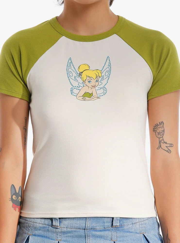 Disney Tinker Bell Rhinestone Girls Baby Raglan T-Shirt